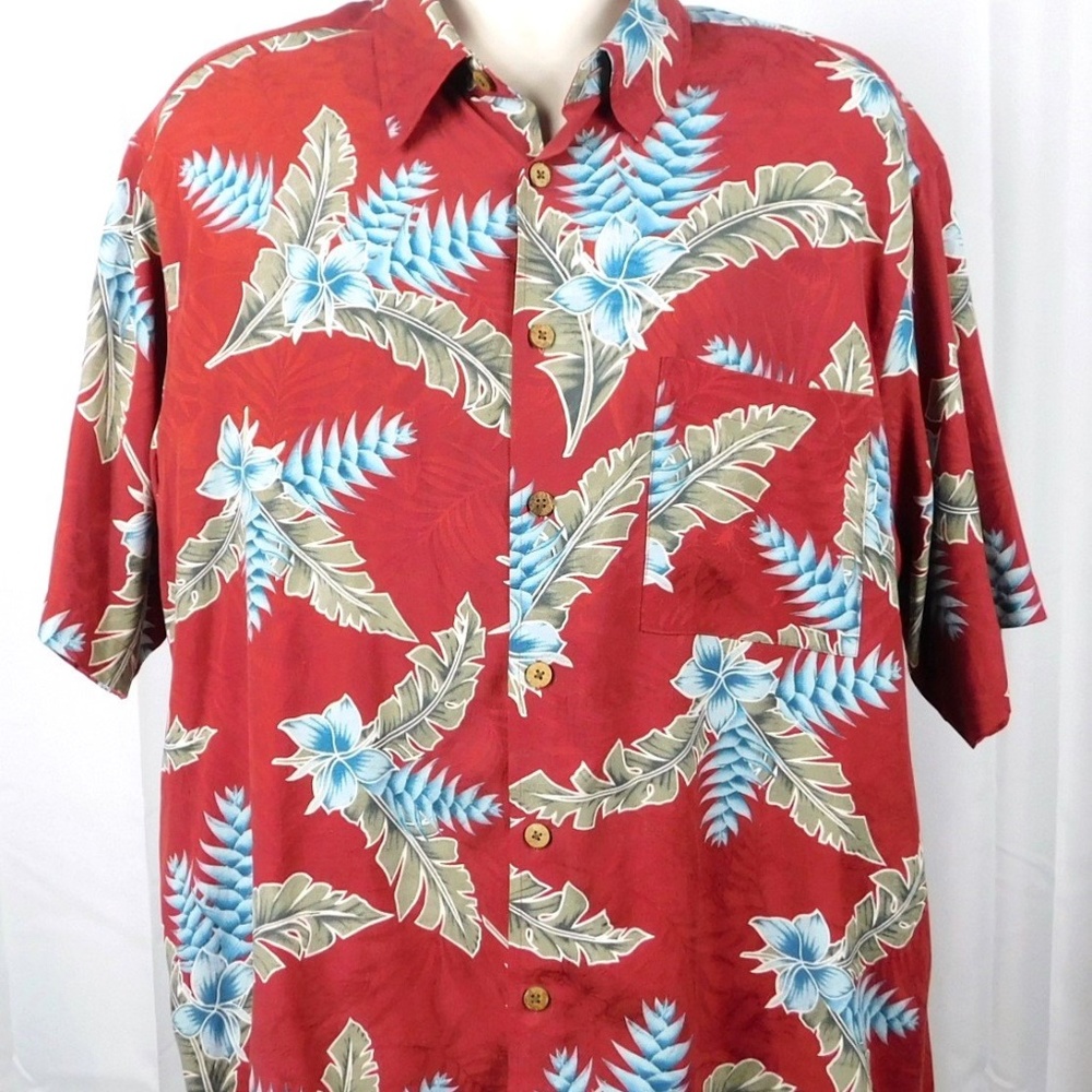 Caribbean Pineapple 100% Silk Hawaiian Shirt XL